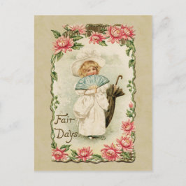 Viktorianische Girl Fair Days Vintage Reproduktion Postkarte
