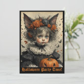 Viktorianische Girl Halloween-Einladung Einladung (Stehend Vorderseite)