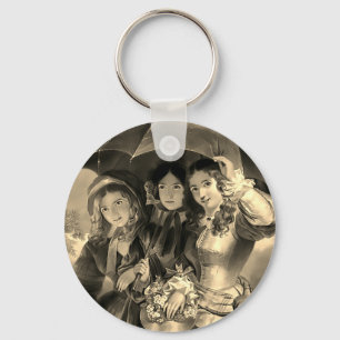 Viktorianische Girls Regenschirm Schlüsselanhänger