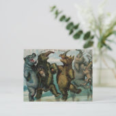 Viktorianische Gletschertiere Weihnachten Postkarte (Stehend Vorderseite)