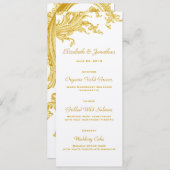 Viktorianische Gold Sweep Wedding Menu Card Menükarte (Vorne/Hinten)