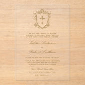 Viktorianische goldkatholische Hochzeit Acryleinladungen (Vorderseite)