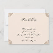 Viktorianische Goldphiligree Hochzeit Sichern Sie Save The Date (Vorderseite)