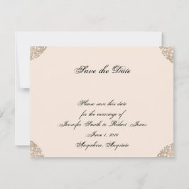 Viktorianische Goldphiligree Hochzeit Sichern Sie  Save The Date