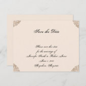 Viktorianische Goldphiligree Hochzeit Sichern Sie Save The Date (Vorne/Hinten)