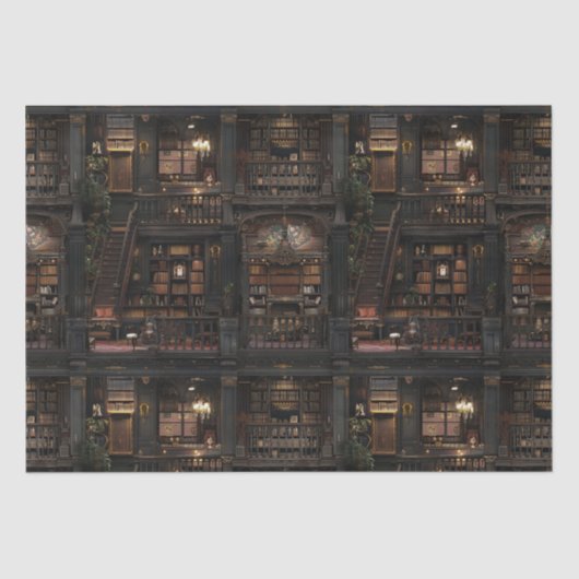 Viktorianische Gothic Dollshouse Dark Academia Seidenpapier (Vorderseite)