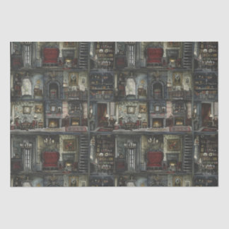 Viktorianische Gothic Dollshouse Dark Academia Seidenpapier