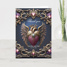 Viktorianische Gothic-Hochzeitskollektion Dankeskarte