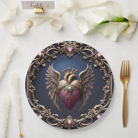 Viktorianische Gothic-Hochzeitskollektion Pappteller (Hochzeit)