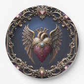 Viktorianische Gothic-Hochzeitskollektion Pappteller (Vorderseite)