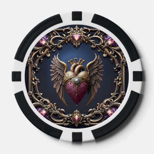 Viktorianische Gothic-Hochzeitskollektion Pokerchips (Vorderseite)