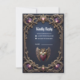 Viktorianische Gothic-Hochzeitskollektion RSVP Karte