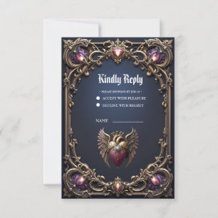 Viktorianische Gothic-Hochzeitskollektion RSVP Karte
