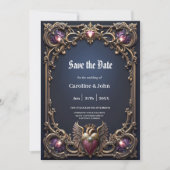 Viktorianische Gothic-Hochzeitskollektion Save The Date (Vorderseite)