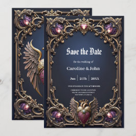 Viktorianische Gothic-Hochzeitskollektion Save The Date