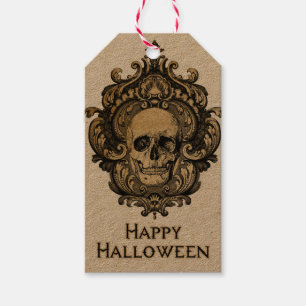 Viktorianische Gothic-Skull-Halloween-Geschenkmark Geschenkanhänger