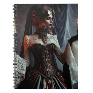 Viktorianische Gothic Steampunk elegante Dame Notizblock