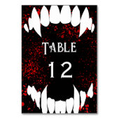 Viktorianische gotische Blutspatter-Vampir-Hochzei Tischnummer (Rückseite)