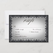 Viktorianische gotische Eisenkronenhochzeit RSVP Karte (Vorderseite)