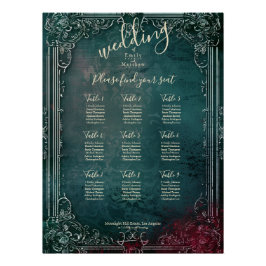 Viktorianische gotische Elegance Hochzeitskarte Poster