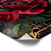 Viktorianische gotische Elegance Hochzeitskarte Poster (Ecke)