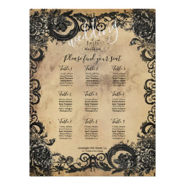 Viktorianische gotische Elegance Hochzeitskarte Poster