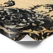 Viktorianische gotische Elegance Hochzeitskarte Poster (Ecke)