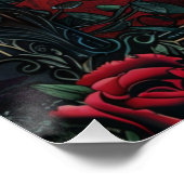 Viktorianische gotische Elegance Hochzeitskarte Poster (Ecke)