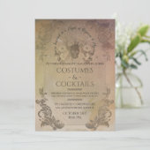 Viktorianische Gotische Halloween-Kostüme & Cockta Einladung (Stehend Vorderseite)