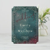 Viktorianische Gotische Hochzeit Einladung (Stehend Vorderseite)