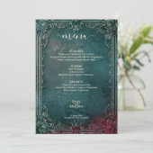 Viktorianische Gotische Hochzeit Menükarte (Stehend Vorderseite)