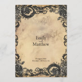 Viktorianische Gotische Hochzeit Menükarte (Rückseite)