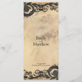 Viktorianische Gotische Hochzeit Menükarte (Rückseite)