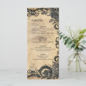 Viktorianische Gotische Hochzeit Menükarte (Stehend Vorderseite)