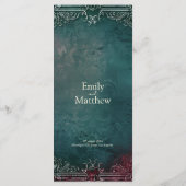 Viktorianische Gotische Hochzeit Menükarte (Rückseite)