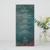 Viktorianische Gotische Hochzeit Menükarte (Stehend Vorderseite)