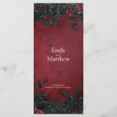 Viktorianische Gotische Hochzeit Menükarte (Rückseite)