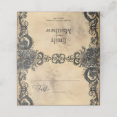 Viktorianische Gotische Hochzeit Platzkarte (Außenseite Aufgefaltet)
