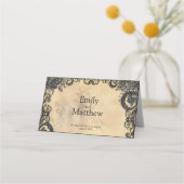 Viktorianische Gotische Hochzeit Platzkarte (Rückseite)