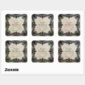 Viktorianische Gotische Hochzeit Quadratischer Aufkleber (Blatt)