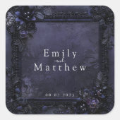 Viktorianische Gotische Hochzeit Quadratischer Aufkleber (Vorderseite)