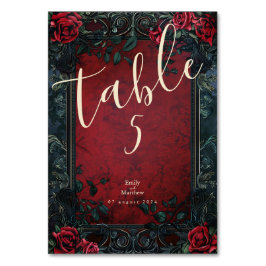 Viktorianische Gotische Hochzeit Tischnummer