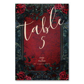 Viktorianische Gotische Hochzeit Tischnummer