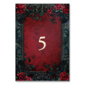 Viktorianische Gotische Hochzeit Tischnummer (Rückseite)