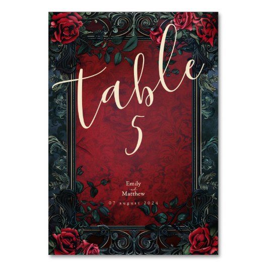 Viktorianische Gotische Hochzeit Tischnummer (Vorderseite)