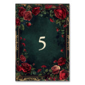 Viktorianische Gotische Hochzeit Tischnummer (Rückseite)