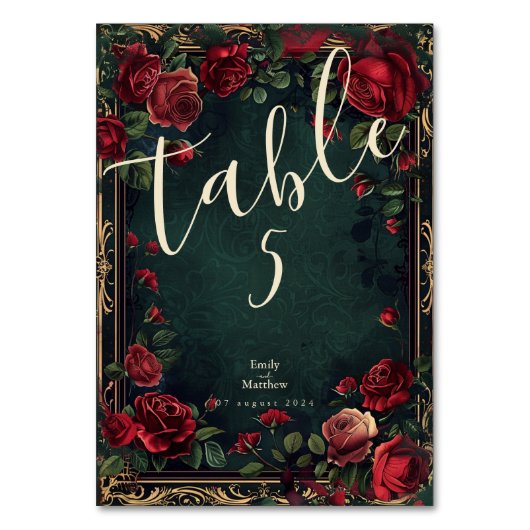 Viktorianische Gotische Hochzeit Tischnummer (Vorderseite)