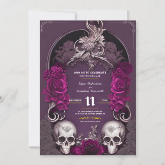 Viktorianische gotische Hochzeitseinladungen Hallo Einladung