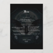 Viktorianische Gotische Hochzeitsnahrung für einfa Menükarte (Vorderseite)