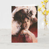 Viktorianische gotische Karte Vampire-Damen-Grüße (Gelbe Blume)